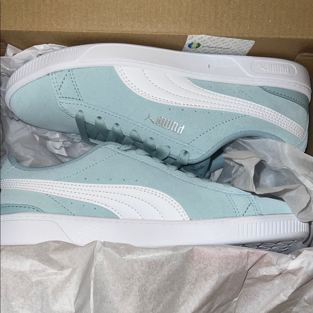 Puma Sky Blue and White Casual Sneakers its more of a mint green like